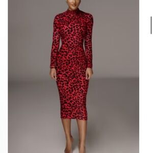 JLUXLABEL red cheetah dress